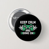 Badge Rond 5 Cm Keep Calm and Game (Devant & derrière)