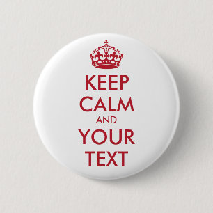 Badge Rond 5 Cm KEEP CALM and YOUR TEXT