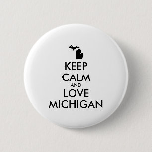 Badge Rond 5 Cm KEEP CALM et LOVE MICHIGAN