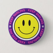 Badge Rond 5 Cm Keep Smiling (Devant)