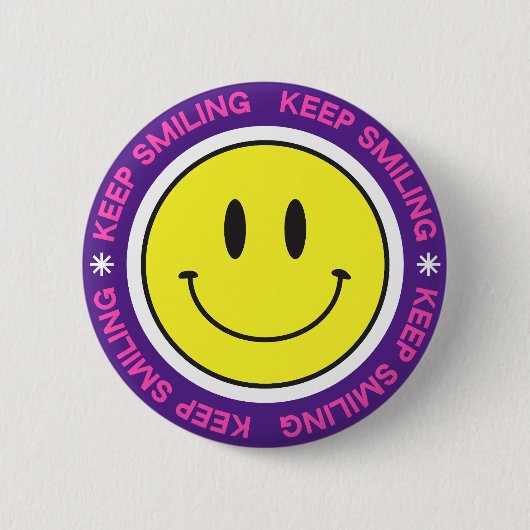 Badge Rond 5 Cm Keep Smiling (Devant)