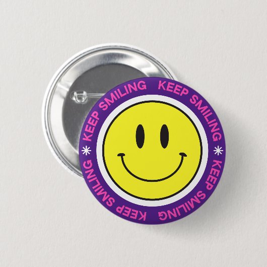 Badge Rond 5 Cm Keep Smiling (Devant & derrière)