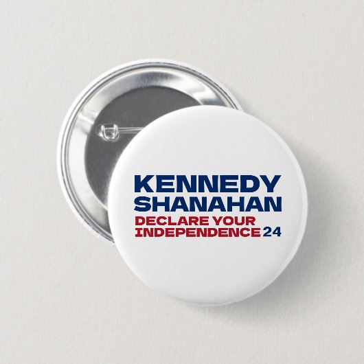 Badge Rond 5 Cm Kennedy et Shanahan 2024 Slogan Pin Button (Devant & derrière)