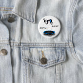 Badge Rond 5 Cm Kenny sur le trempoline (En situation)
