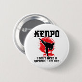 Badge Rond 5 Cm Kenpo Fighter Arme Kenpo Instructor Karate Marti (Devant & derrière)