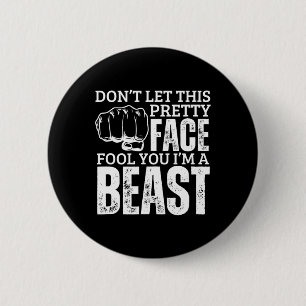Badge Rond 5 Cm Kenpo Karate Girl I'm A Beast Funny Women American