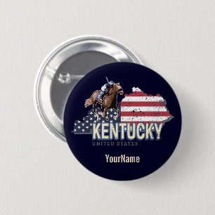 Badge Rond 5 Cm Kentucky United States Retro State Map Vintage USA
