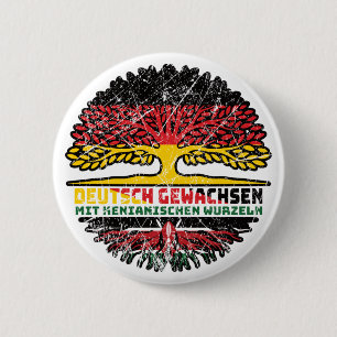 Badge Rond 5 Cm Kenya Kenyan Allemand Allemagne Arbre Racine
