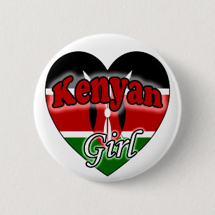 Badge Rond 5 Cm Kényan Girl