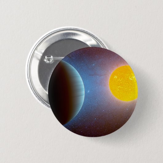 Badge Rond 5 Cm Kepler-10 Star System. (Devant & derrière)