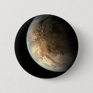 Badge Rond 5 Cm Kepler-186f Orbitant Une Étoile Éloignée.