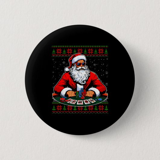 Badge Rond 5 Cm Ker Santa Ker Player Ugly Christmas Sweater Men Wo (Devant)