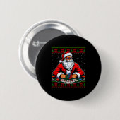 Badge Rond 5 Cm Ker Santa Ker Player Ugly Christmas Sweater Men Wo (Devant & derrière)