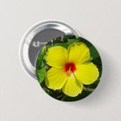 Badge Rond 5 Cm Ketmie jaune (Devant & derrière)