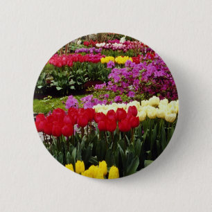Badge Rond 5 Cm Keukenhof jaune fait du jardinage, Amsterdam,
