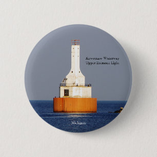 Badge Rond 5 Cm Keweenaw Waterway Upper Entrée Light bouton