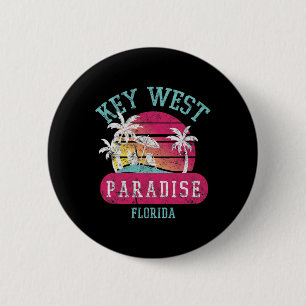Badge Rond 5 Cm Key West Sunset Vintage Florida Beach Art de nouve