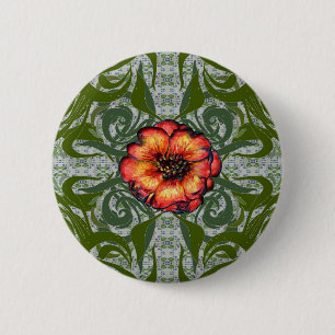 Badge Rond 5 Cm Khokhloma Exotique