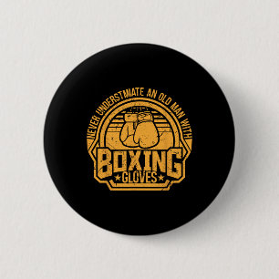Badge Rond 5 Cm Kickboxeur Kickboxing Boxeur Boxe Design Vintage 