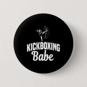 Badge Rond 5 Cm Kickboxing Bybe Kickboxeur Karaté Boxe Combattant