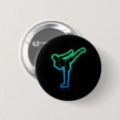 Badge Rond 5 Cm Kickboxing Kickboxer Karate Taekwondo Kids Boys Me (Devant & derrière)