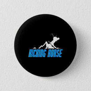 Badge Rond 5 Cm Kicking Horse Ski Snowboard Canada Resort Di
