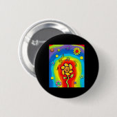 Badge Rond 5 Cm Kidcore esthétique Rainbow Dancing Flower 80s 90s (Devant & derrière)