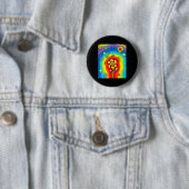 Badge Rond 5 Cm Kidcore esthétique Rainbow Dancing Flower 80s 90s (En situation)