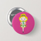 Badge Rond 5 Cm KIDLETS :: Danseur irlandais blonde (Devant & derrière)