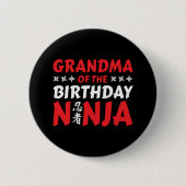 Badge Rond 5 Cm Kids Ninja Party Karate grand-mère de l'anniversai (Devant)