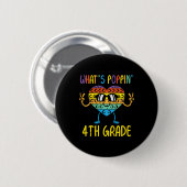 Badge Rond 5 Cm Kids Whats Poppin 4th Grade Heart Fidget Pop It Fi (Devant & derrière)