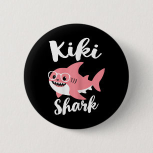 Badge Rond 5 Cm Kiki Shark Fête des mères grand-mère drôle