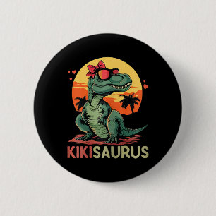 Badge Rond 5 Cm Kikisaurus Dino Dinosaur Kiki-saurus T-rex Mère