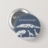 Badge Rond 5 Cm Kilimanjaro (bleu) (Devant & derrière)