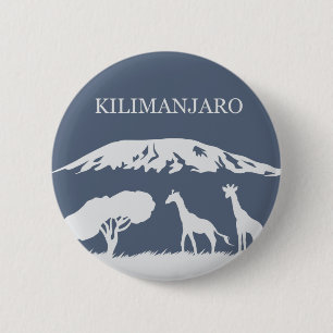 Badge Rond 5 Cm Kilimanjaro (bleu)