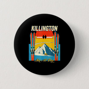 Badge Rond 5 Cm Killington vermont jour de ski - style rétro vinta