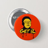 Badge Rond 5 Cm Kim Jong-il (Devant & derrière)