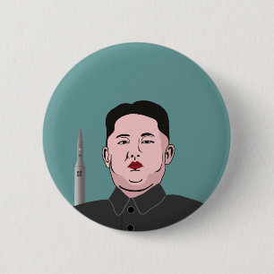 Badge Rond 5 Cm Kim Jong-un et missile nucléaire