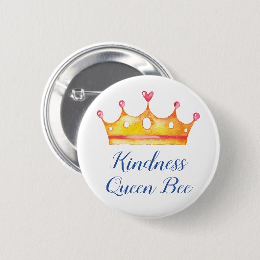 Badge Rond 5 Cm Kindness Queen Bee Inspirational Friendly (Devant & derrière)
