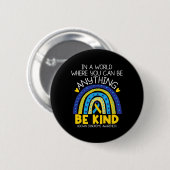 Badge Rond 5 Cm Kindy - Sensibilisation au syndrome du bas Bleu Ja (Devant & derrière)
