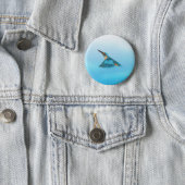 Badge Rond 5 Cm Kingfisher Bird (En situation)
