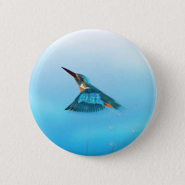 Badge Rond 5 Cm Kingfisher Bird (Devant)