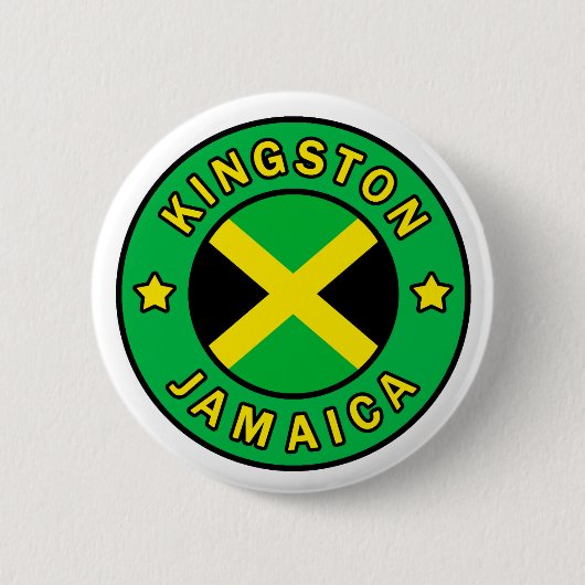 Badge Rond 5 Cm Kingston Jamaïque (Devant)