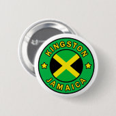 Badge Rond 5 Cm Kingston Jamaïque (Devant & derrière)