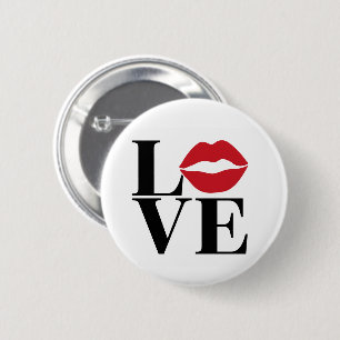 Badge Rond 5 Cm Kiss of Love : Red Lips Edition Modern Pin Button