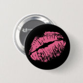 Badge Rond 5 Cm Kiss rose (Devant & derrière)