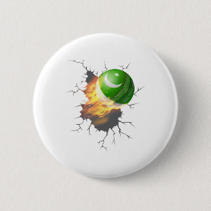 Badge Rond 5 Cm Kit de supporters de cricket pakistanais Cadeau Pa