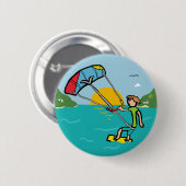Badge Rond 5 Cm Kiteboard (Devant & derrière)