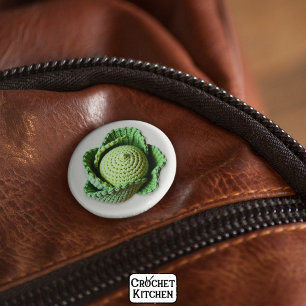 Badge Rond 5 Cm Kitsch moderne Granny Garden Crochet Cabine