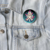 Badge Rond 5 Cm Kitsune Renard à neuf queues : Yokai japonais (En situation)